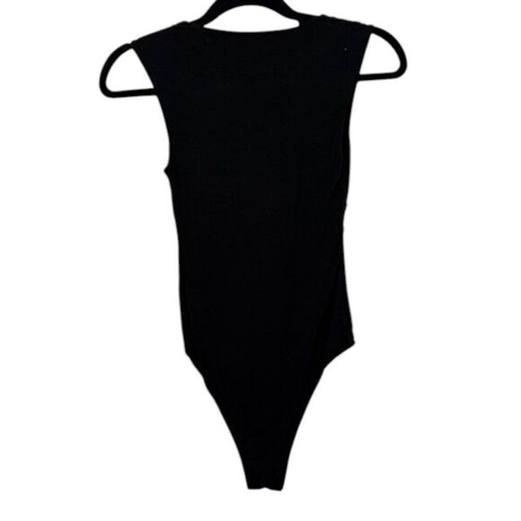 T by Alexander Wang Twist Knot Front Bodysuit Black Modal jersey Size XS - Picture 6 of 11